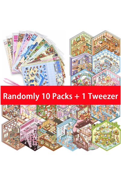 Choice 10 عبوات عشوائية من كتاب مشاهد ثلاثية الأبعاد لاصقة، ممتعة ولطيفة، كاو...