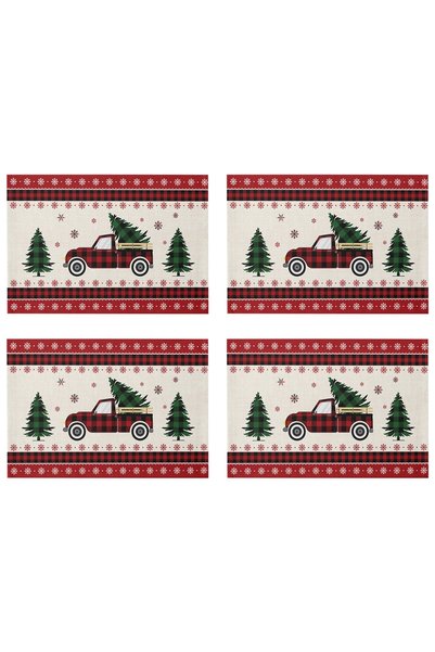 Noonedibs Crăciun nou placemat acasă om de zăpadă decorare masă covoraș masă ...