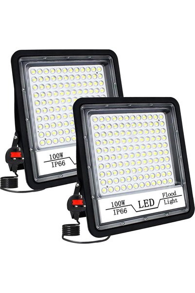 Generic مجموعة من 2 مصباح LED خارجي بقوة 100 واط، إضاءة عمل LED فائقة السطوع ...