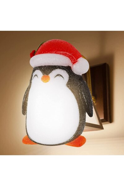 Noonedibs Husa pentru veranda de Craciun cu design de pinguin, pentru lampa d...