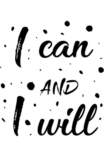 Generic ملصق جداري تحفيزي بعبارة "I can I Will"، فن جداري للصالة الرياضية الم...