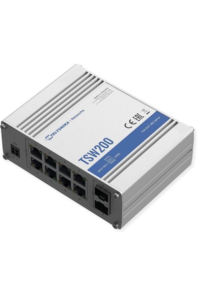 Generic TSW200000010 محول POE+ صناعي غير مُدار، 8 منافذ PoE، 8 منافذ إيثرنت، ...