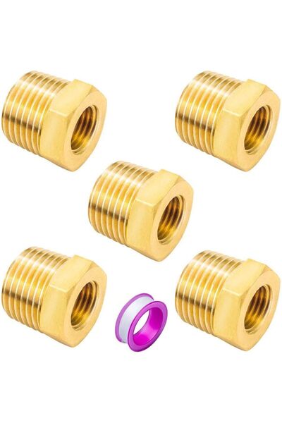 Generic Brass Reducing Hex Bushing Pipe Fitting Reducer Adapter (Pack of 5) (...