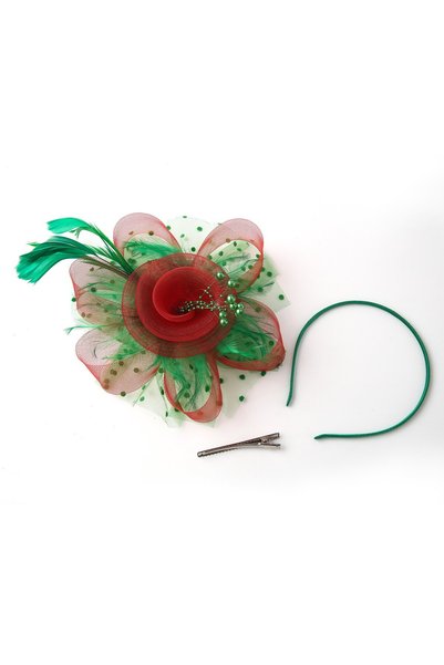 Noonedibs Tiara de mireasă din plasă, pălărie mică, accesorii de păr pentru c...