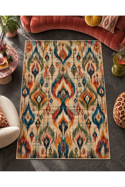 Rugs Modern Halı سجادة منسوجة بنقشة زهور ملونة من ETA eta4441