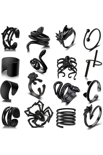 Generic Vintage Knuckle Rings Set, 16 Pcs Stackable Finger Rings Midi Rings f...
