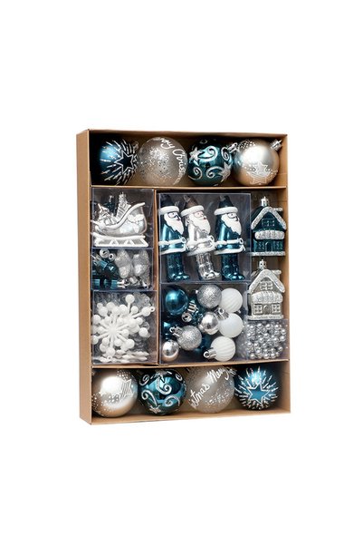 Noonedibs Set de 50 ornamente de Craciun, rezistente la spargere, pandantive ...