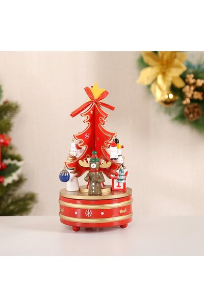 Noonedibs Cutie muzicală DIY de Crăciun, ornamente muzicale rotative din lemn...