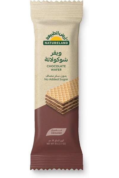 natureland ويفر شوكولاتة بدون سكر مضاف 30 جرام