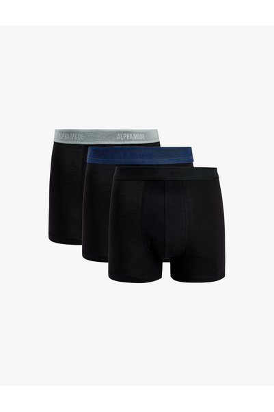 Koton Men Black Plain Boxer Briefs (Pack of 3)