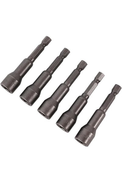 Generic Magnetic Nut Setter Driver Drill Bit Set-5 Piece 10mm- Heavy-Duty Hex...