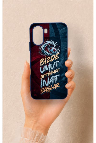 Vip Case Oppo A6T Compatible Wavy Burgundy and Blue Patterned Silicone Case.