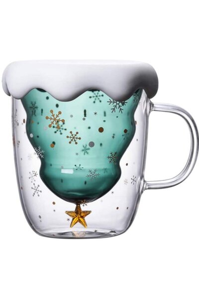Noonedibs Cană de cafea drăguță de Crăciun, cană de ceai, pahare cu lapte, pa...
