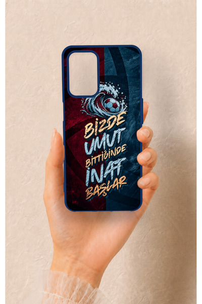 Vip Case Oppo A54 Compatible Wavy Burgundy and Blue Patterned Silicone Case.