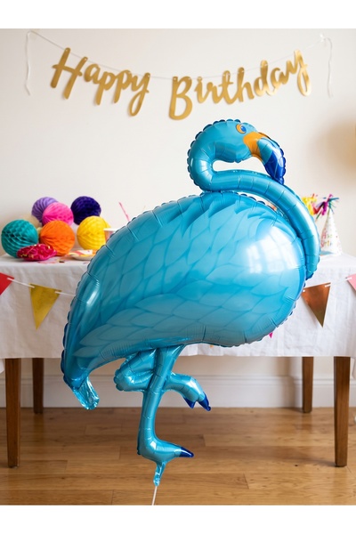 PPART Standing Flamingo Blue Foil Balloon, Large Size (51X105 cm) - Balloon f...