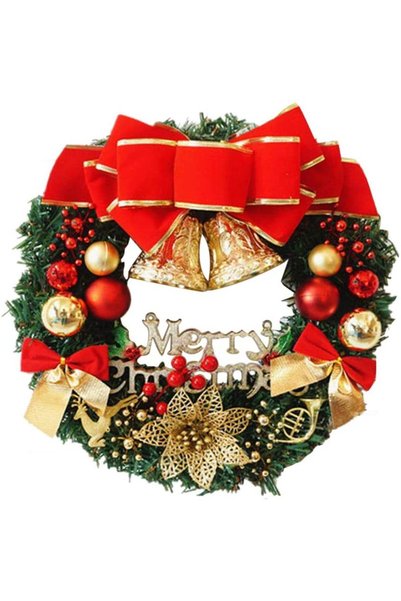 Noonedibs Decorațiune de Crăciun, coroană creativă pentru ușă de Crăciun, dec...