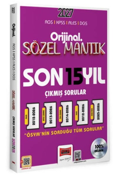 Yargı Yayınları 2027 KPSS AGS ALES DGS Orijinal Sözel Mantık Son 15 Yıl Çıkmı...