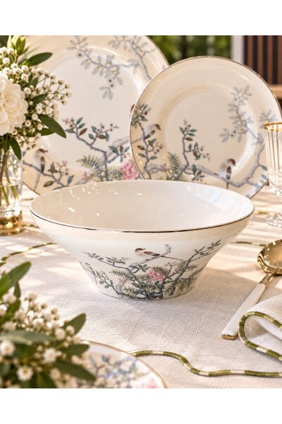 Mikasa Moor Bird Garden Krem Salata Kasesi 23cm