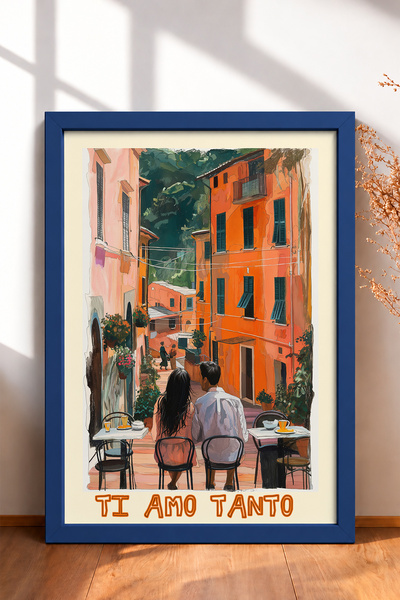 HOMEPACK Volim te toliko – Dvostruko uokvirena slika sa natpisom, Italijanski...