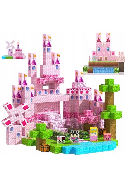 bedee SET 100 BLOCURI MAGNETICE CUBURI 2X2CM CU MOTIV CASTEL, CADOU