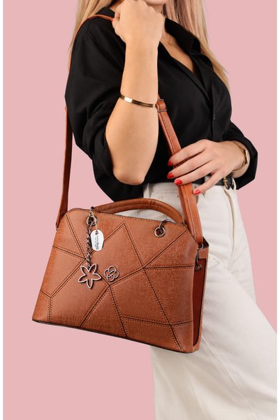 westbag Women's Zendea Charm Detailed Handbag with Shoulder Strap.