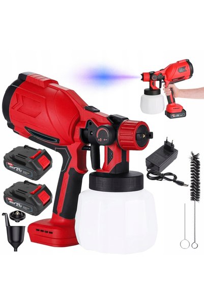 bedee PISTOL DE SPRAY 21V CU 2 BATERII 2.0AH, 1000ML - PENTRU VOPSELE 60 DIN!