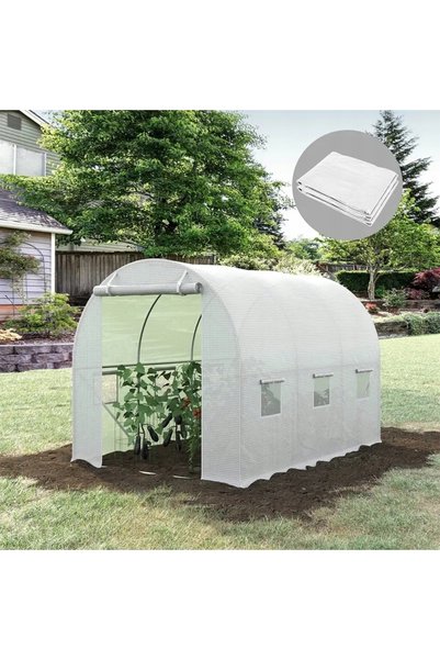 bedee Acoperiș seră 3x2x2m PE 6m² Jaluzele de ventilație Margine 15cm Stabil