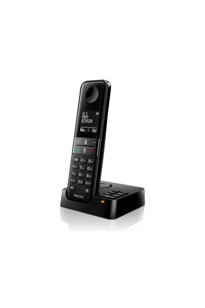 Philips Ασύρματο Επαναφορτιζόμενο Τηλέφωνο με Απαντητήρι σε Μαύρο, D 4751 B/01