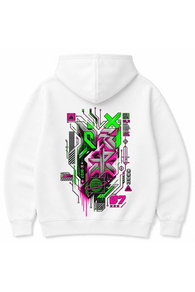 Rabona Fashion Neon Protocol 07 – Φούτερ με κουκούλα και γραφικό σχέδιο στην ...