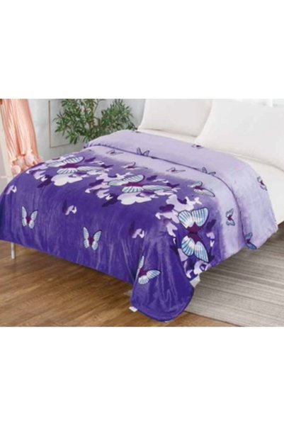 OEM Κουβέρτα διπλού κρεβατιού, Cocolino, Sonia-Home, Μωβ-Λιλά σχέδιο, 200x230cm