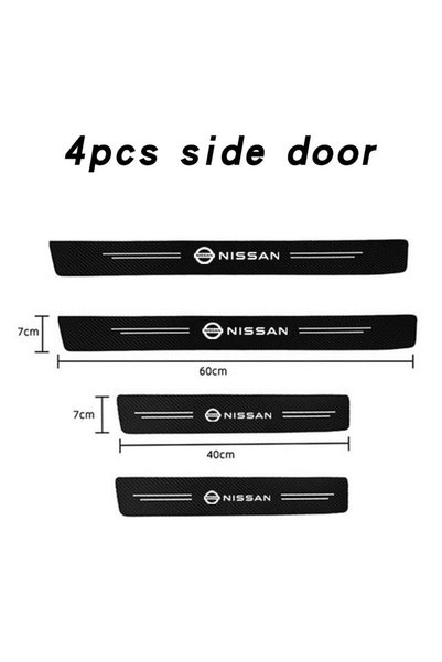 Choice 4Pcs Nissan Carbon Fiber Car Door Sill Protector Trunk Guard Bumper St...