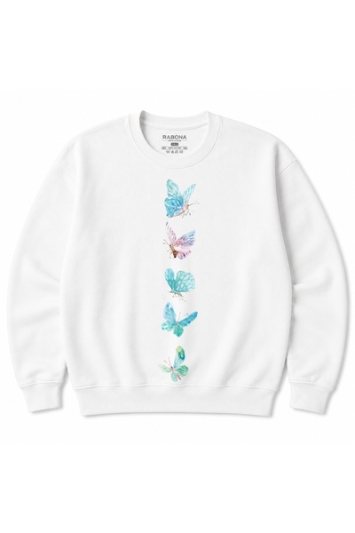 Rabona Fashion Pastel Butterfly Cascade – Φούτερ με γραφικό σχέδιο πεταλούδας...