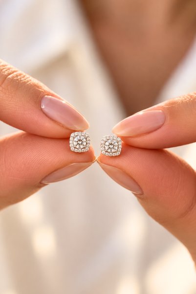 Elika Silver 925 Ayar Gümüş Minimal Pırlanta Montür Tektaş Küpe