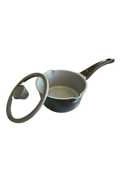 CROFTON Cast Aluminum Saucepan 18 cm with Handle and Glass Lid – Induction Co...