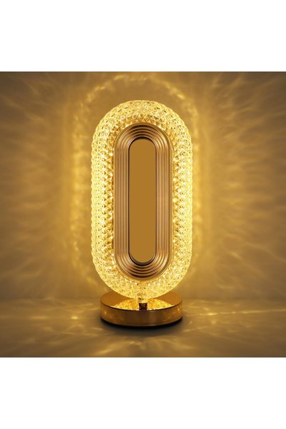 DealsReall Διακοσμητική λάμπα LED από ακρυλικό κρύσταλλο, Επαναφορτιζόμενο οβ...