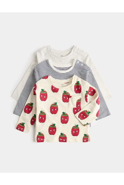 Marks & Spencer Saf Pamuklu Elma Desenli Üst Seti