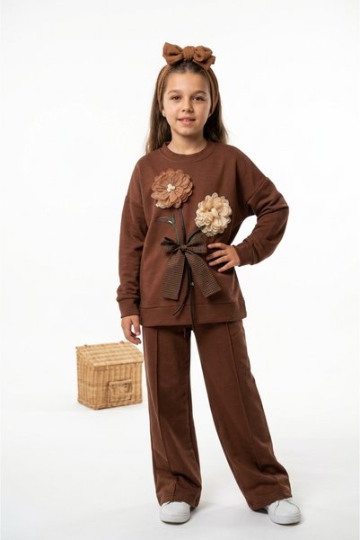 Luniya Girls' Outfit, Very Stylish Design, Seasonal Top and Bottom Set, so Soft.