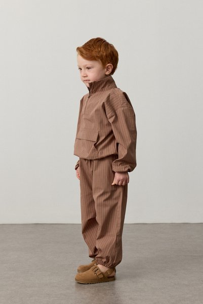 Fahhar Kids Plaid Kangaroo Suit Brown