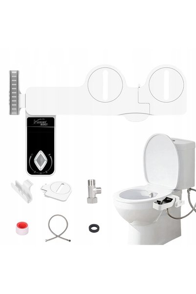 bedee Capac bidet reglabil pentru toaletă, capac bidet pentru toaletă, 2 duze