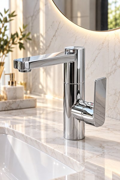 CEKO ARMATÜR Krom Silva Sink Faucet 360 °   Rotating Tube, Glossy Chrome Fini...