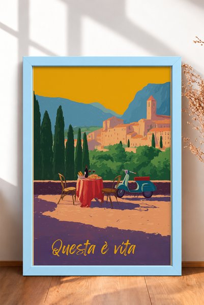 HOMEPACK Ovo je uramljena slika grada Vita Yazılı Tepe, italijanski poster za...