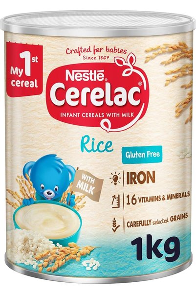 Cerelac حبوب نستله للأطفال، أرز، من 6 أشهر، طعام للأطفال، علبة، 1 كجم