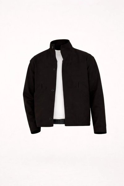 RUVEN TEKSTİL Straight-Collar Short Kashi Jacket with Pockets 5608