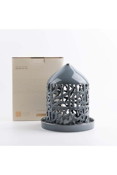 Otantik Home شمعدان إلكتروني كبير من جوهر - أزرق وفضي