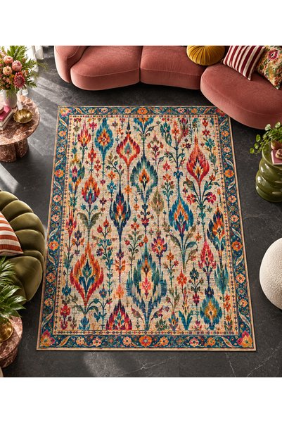 Rugs Modern Halı سجادة منسوجة بنقشة زهور ملونة من ETA eta4442