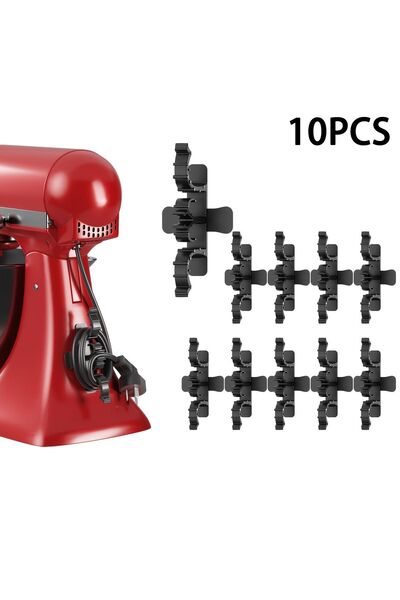 Generic 10 قطع من منظم تخزين الكابلات الأسود الكبير للأجهزة المنزلية، مناسب ل...