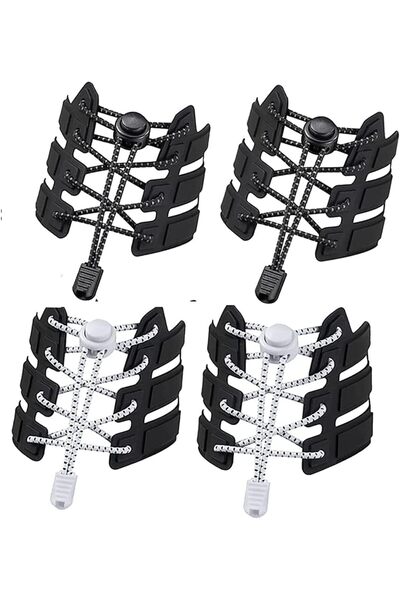Sausiry No Tie Shoelaces, 2 Pairs Elastic Lock Shoe Laces for Kids Adults Wom...