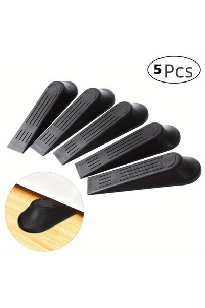 Generic 5 قطع من دعامات تثبيت الأبواب السوداء لمنعها من الإغلاق.