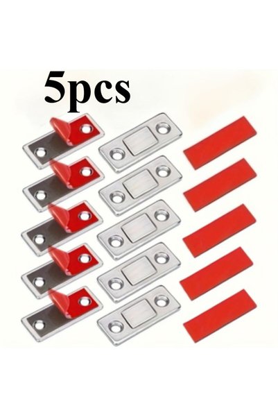 Generic 5pcs Magnetic Door Lock Set No Drilling Required Powerful Hidden Clos...