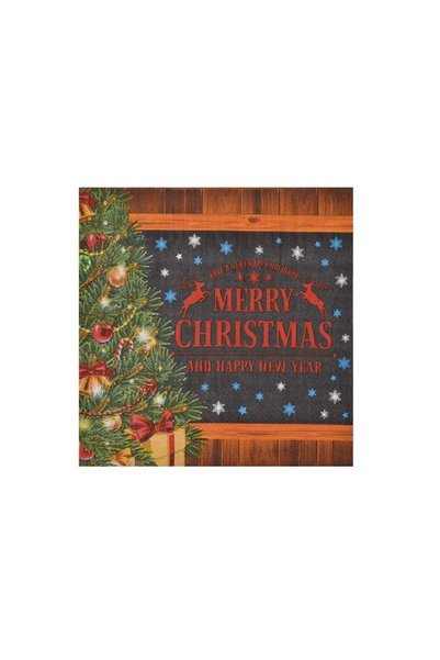 Jumbo Servetele de Masa cu Model Brad Impodobit de Craciun "Merry Christmas" ...
